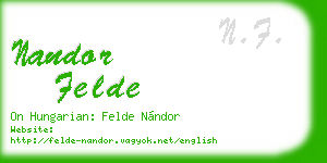 nandor felde business card